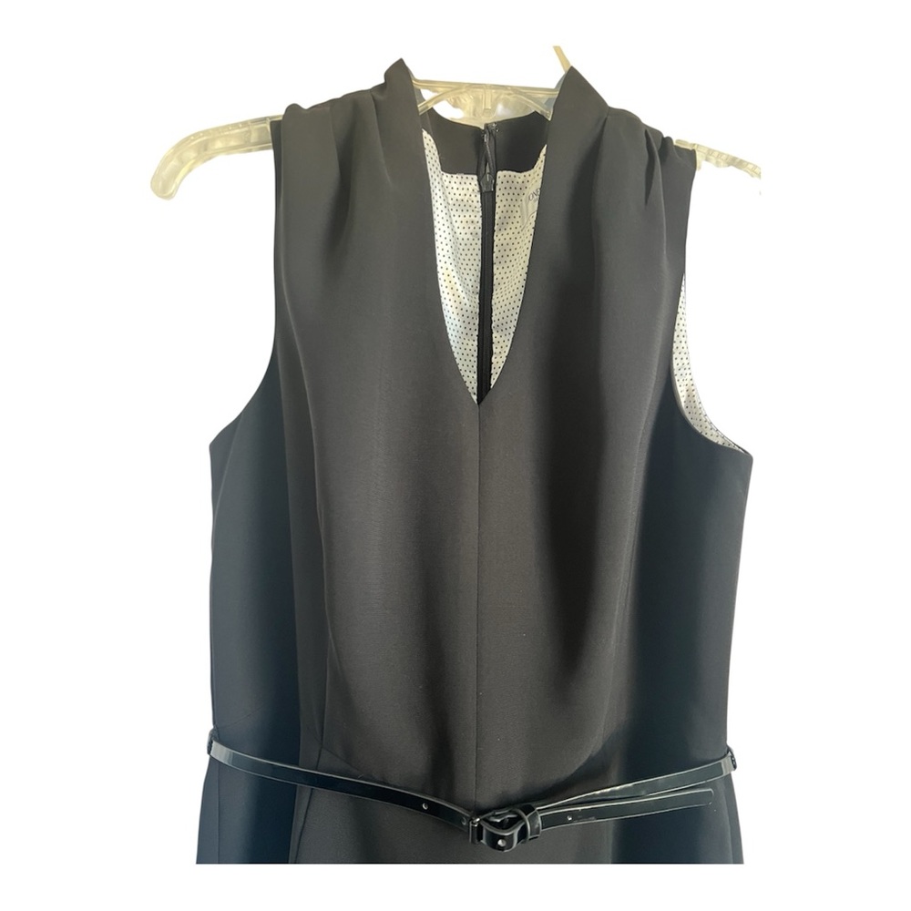 Jones Studio Black Sleeveless Dress with Belt